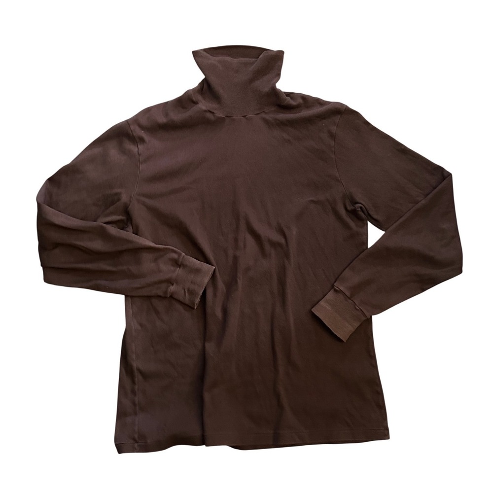 Duofold Mens XL Turtleneck‎ Long Sleeve Shirt Brown Solid Vintage Base Layer